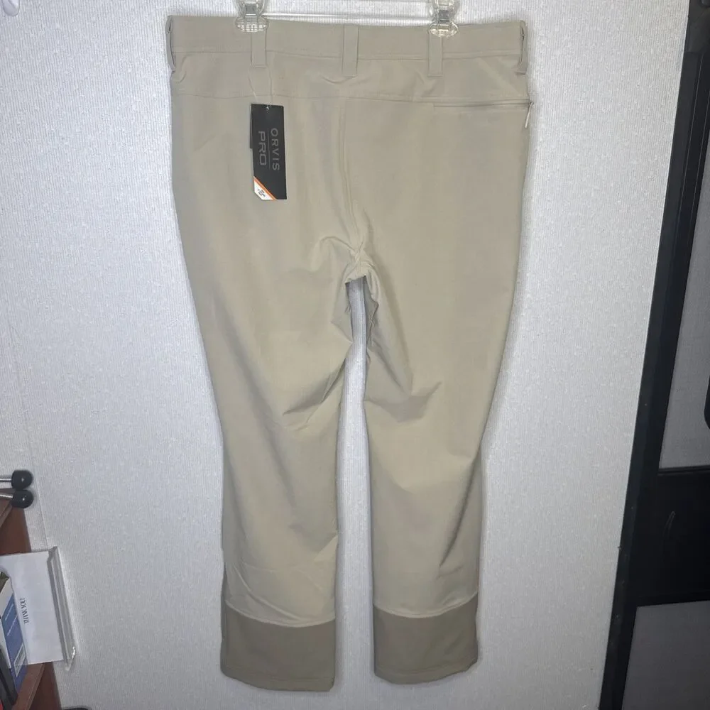 Orvis PRO LT Hunting Pants Mens 38x32 Tan Brown Nylon Lightweight Field Trousers